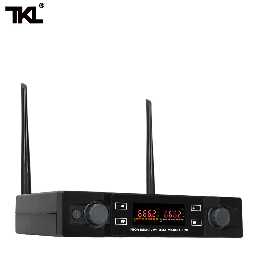 TKL K-220U двухканальный Регулируемый UHF беспроводной микрофон для караоке системы