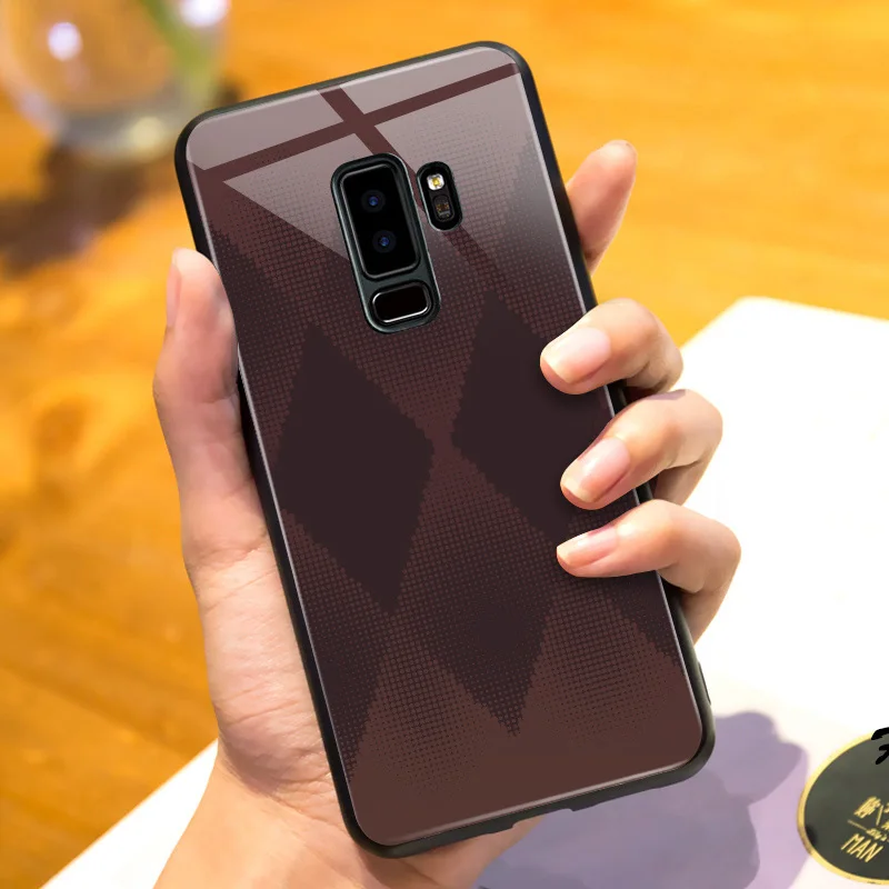 Для samsung s9 чехол Mofi для samsung s9 plus чехол стеклянный жесткий чехол для samsung s9 мраморный зернистый Черный Белый для galaxy s9 plus - Цвет: Brown