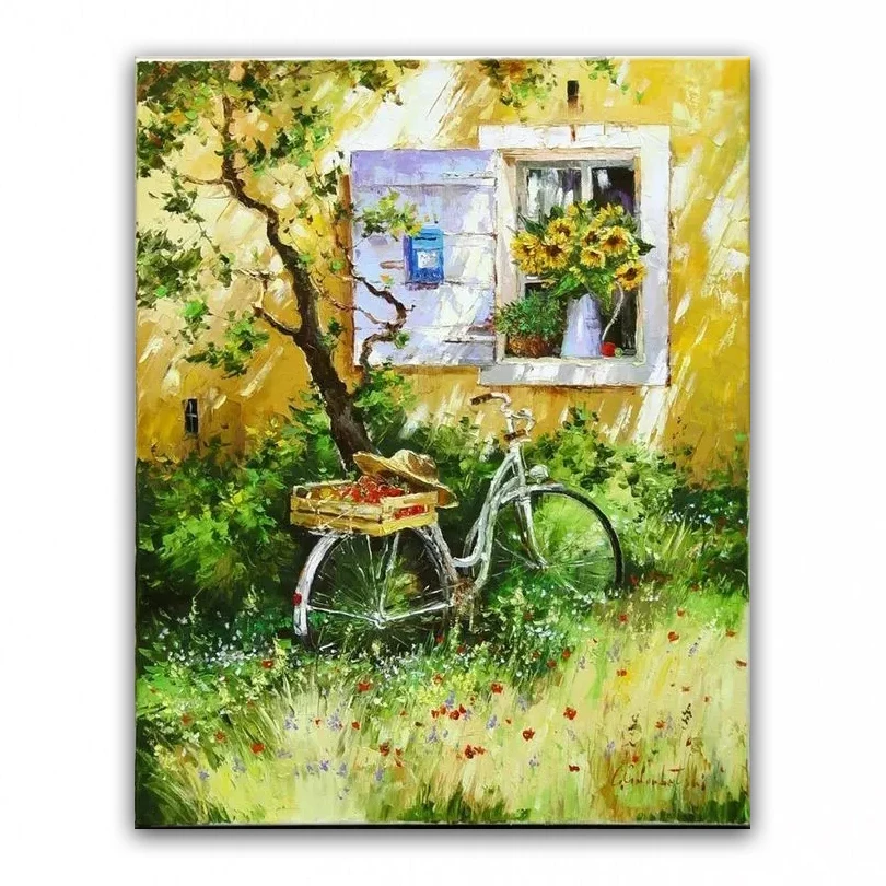 

100% ручная роспись маслом украшение для дома высокое качество пейзаж нож живопись картины DM16062806