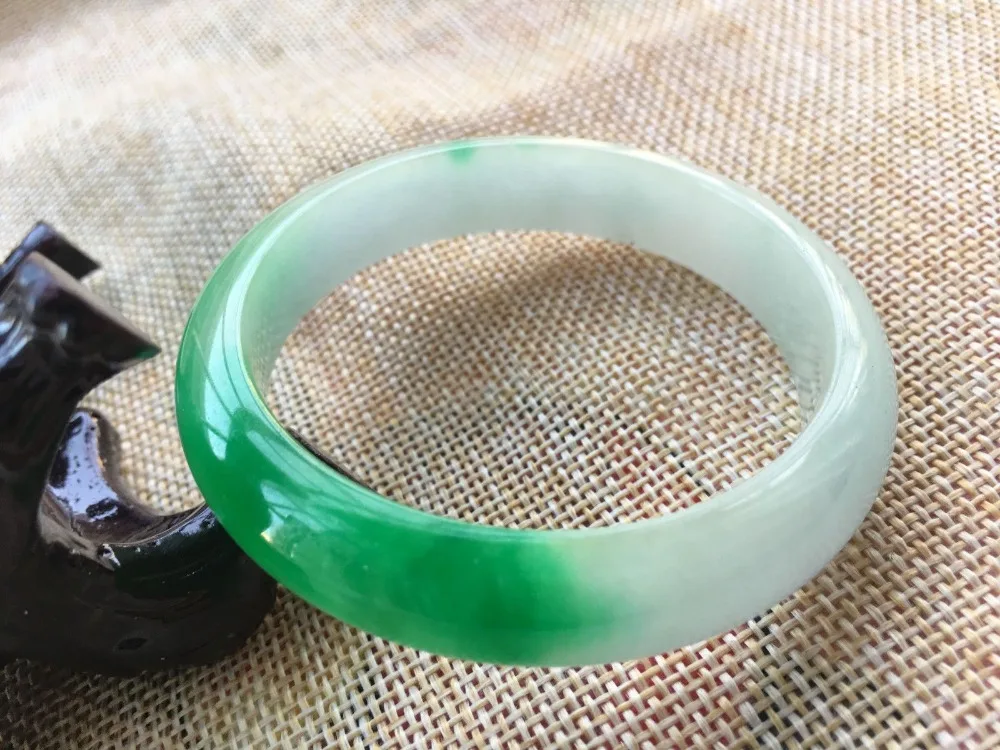 Certified Natural Lavender Green Jadeite Jade Bangle Bracelet Handmade 55--60mm | Украшения и аксессуары
