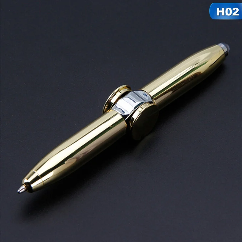 2 Finger Leisure Toys Fidget Spinner Multi-Function Gyroscope Pen Decompression Light LED Lamp Ball Point Pen Relieve Stress - Цвет: 2
