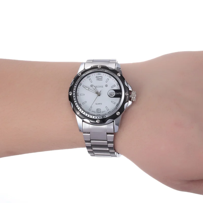 SKONE Смотреть Мужчины Из Нержавеющей Стали Топ Кварцевые Люксовый Бренд Военная