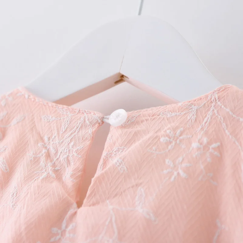 Baby girl dress младенческой одежда 0-2y новорожденных лето вышивка cranch cotton бантом