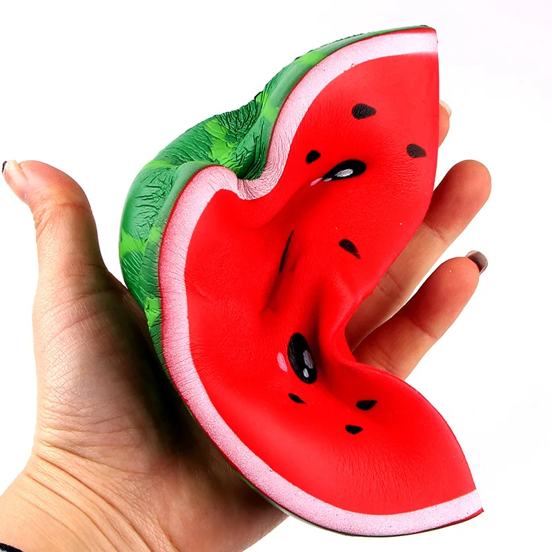 Оптовая продажа Мягкий медленно поднимающийся Jumbo детские игрушки PU фрукты арбуз