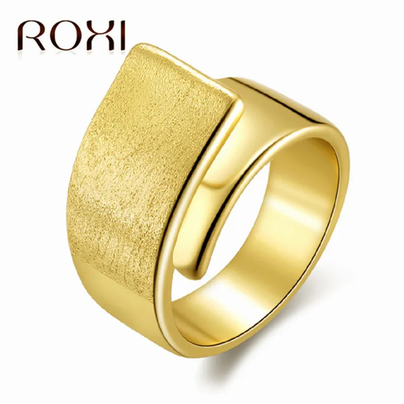 ROXI бренд romad золотистого цвета квадратный большой широкое кольцо для Для женщин