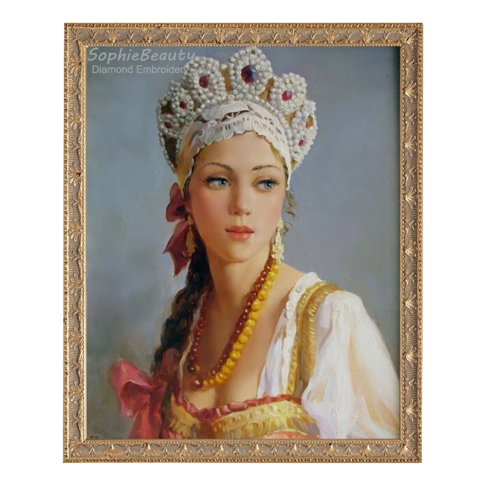 5D Diy Diamond painting Beautiful Woman Picture Full Square/Round Needlewor Kit Cross Stitch Embroidery 61230 | Дом и сад