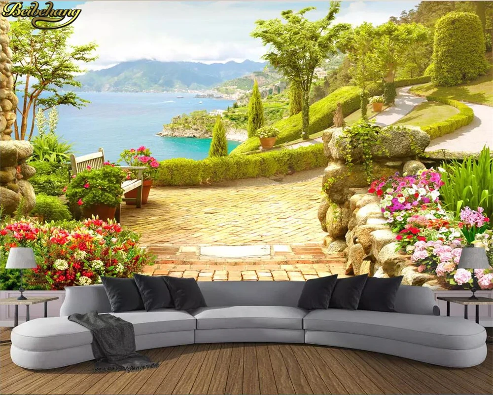

beibehang wallpapers for living room Custom wallpaper garden lake view 3d background wall papers home decor papel de parede