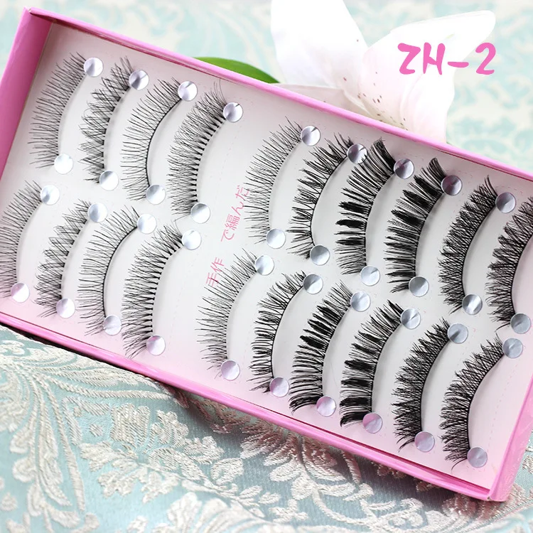 10 пар ручной работы накладные ресницы красота натуральные плотные мягкие