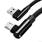 Micro USB кабель 2A 90 градусов правый угол локтя Быстрая зарядка USB шнур нейлоновые плетеные кабели для передачи данных для huawei Android Phone
