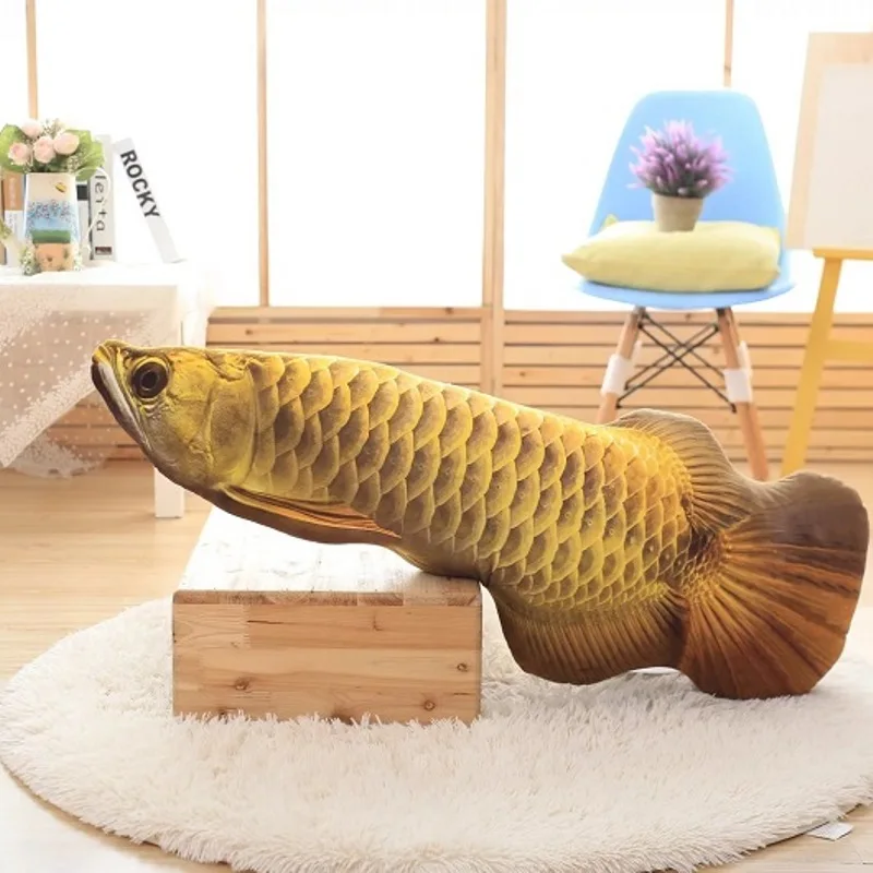 Новинка 3D моделирование золотой Arowana Kelisa желтый Крокер Реалистичная Плюшевая Игрушка Рыба 27 см 60 см 85 см 1 шт. подарок на день рождения Рождество