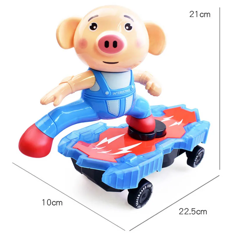 

Kids Electronic Toys Cartoon Piggy Stunt Scooter Music Light Scooter Toy Gift for Children BM88