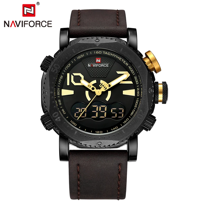 Часы NAVIFORCE мужские повседневные спортивные светодиодные аналоговые армейские