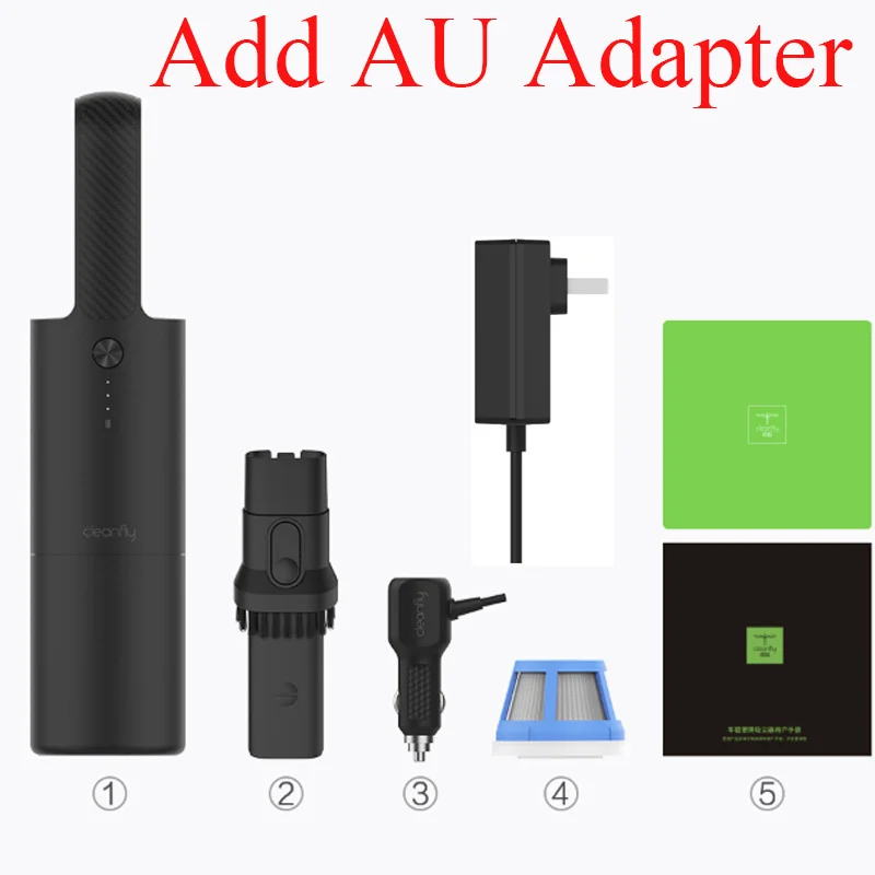 Add AU Adapter Xiao mi jia Cleanfly автомобильный пылеочиститель Coclean mi ni портативный беспроводной mi Быстрая зарядка два типа для домашнего использования и очистки автомобиля - Цвет: Add AU Adapter
