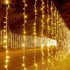 JULELYS 10 м x 4 м 1280 светодиодных ламп, свадебное украшение, занавески, рождественские гирлянды, праздничные огни для заднего двора, квадратный сад