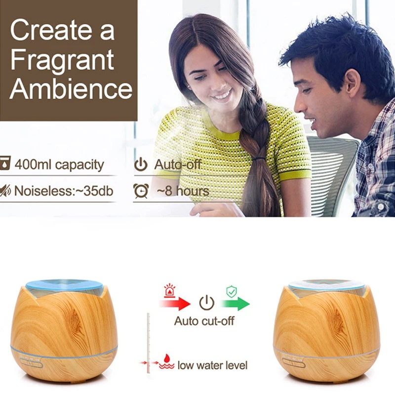 7 цветов светодиодные лампы Ультразвуковой увлажнитель воздуха 400 мл