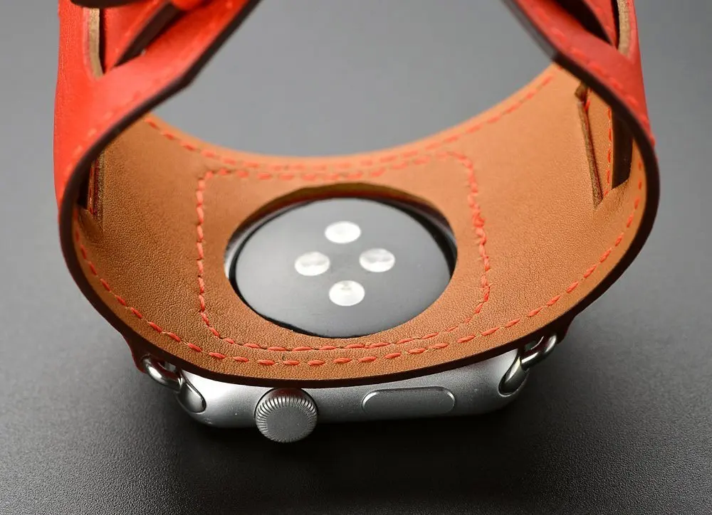 LEONIDAS ремешок из натуральной кожи для Apple Watch пряжка часов полосы 38 мм 42 мм|Ремешки