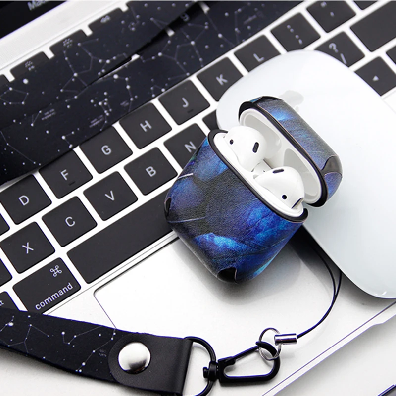 Кожаный чехол для наушников с 3D-принтом для Apple, аксессуары для airpods, защитный чехол, Bluetooth, наушники, украшения, уникальный чехол, подарки