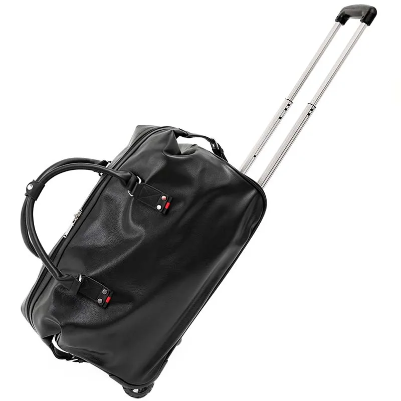 small size LeTrend Высокая емкость PU кожаные дорожные сумки мужские деловые сумки на колесиках водонепроницаемый чемодан на колесиках - Цвет: small size