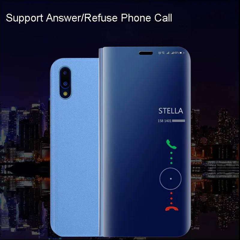Умный чехол Leanonus P20 Pro откидной зеркальный Прозрачный для huawei умный чип телефона