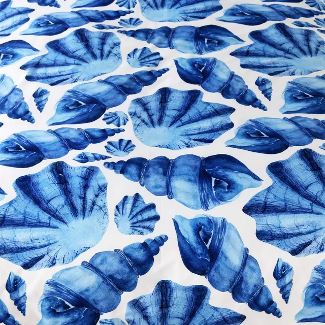 BlessLiving Seashell Pillowcase Conch Pillow Case Watercolor Blue and White Pillow Cover Ocean Beach Theme Bedding 50cmx90cm New 3