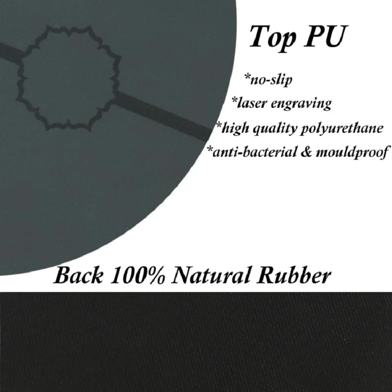 

Natural rubber sports mat environmentally friendly Anti-Slip yoga mat PU layer laser carving beginner's assistant position line