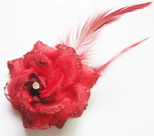 Горячая Распродажа красная заколка для волос невесты маленькая искусственная