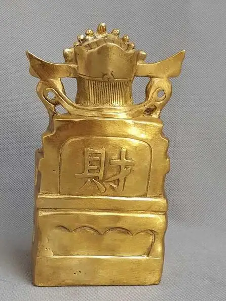 Китайская латунная буддийская Голова Дракона Mammon для денег богатства бронзовая