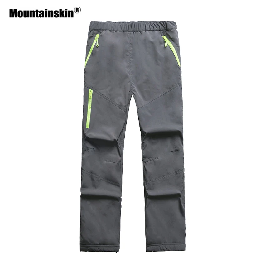 Mountainskin/Детские зимние плотные флисовые штаны Детские уличные водонепроницаемые