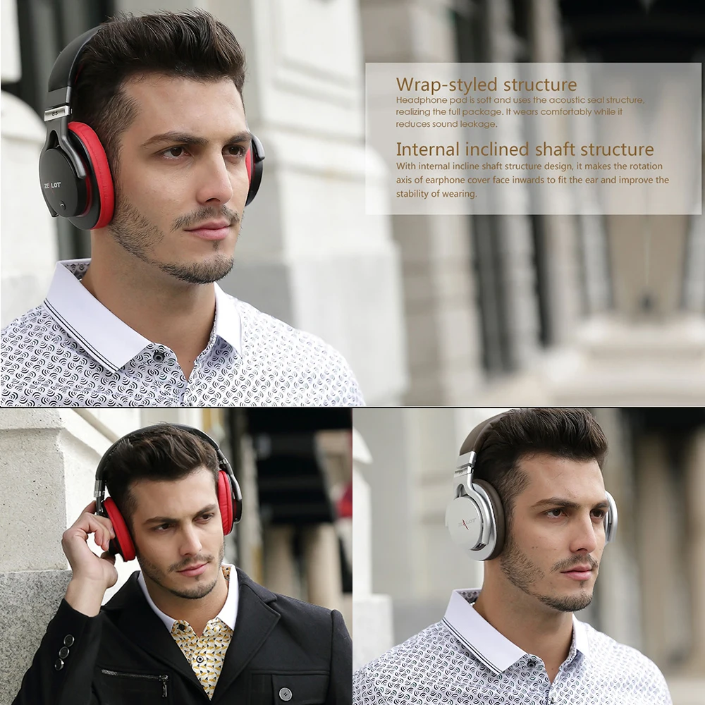 ZEALOT B5 Hi-Fi стерео беспроводные Bluetooth наушники на ухо мощная Бас-гарнитура с микрофоном Поддержка Micro-SD карты воспроизведения