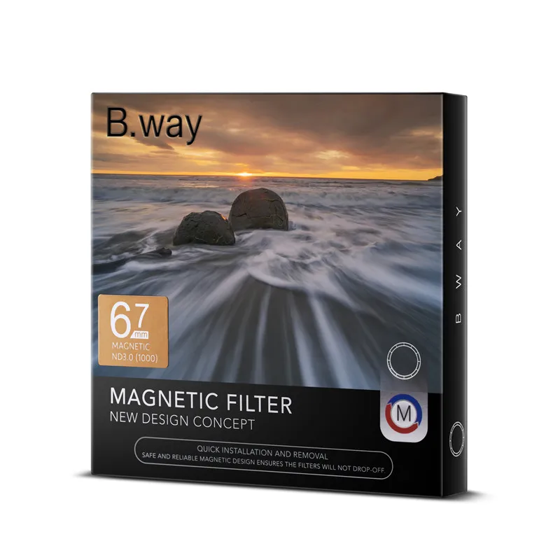 B. way Новое поступление магнитный фильтр для объектива ND3.0(1000)/ND1.8(64) нейтральная плотность 67 мм 72 мм 77 мм 82 мм