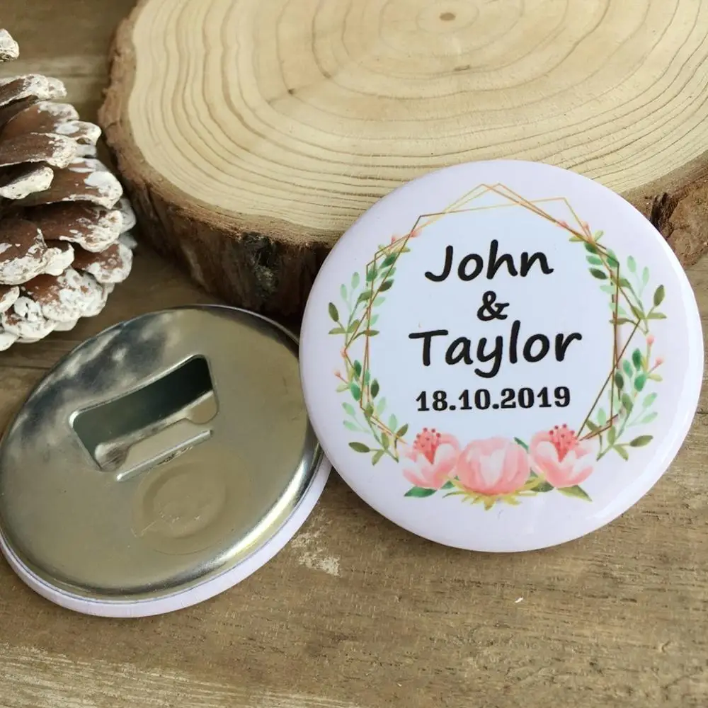 

Custom Personalized name date Bottle Opener Refrigerator magnet Souvenirs Wedding Favor Gifts Advertising Promotion Gifts