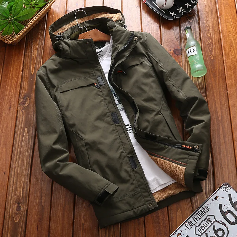 New Brand Clothing Men's Winter Inner Fleece Waterproof Outdoor Sport Warm Coat Hiking Camping Jackets 128 | Спорт и развлечения