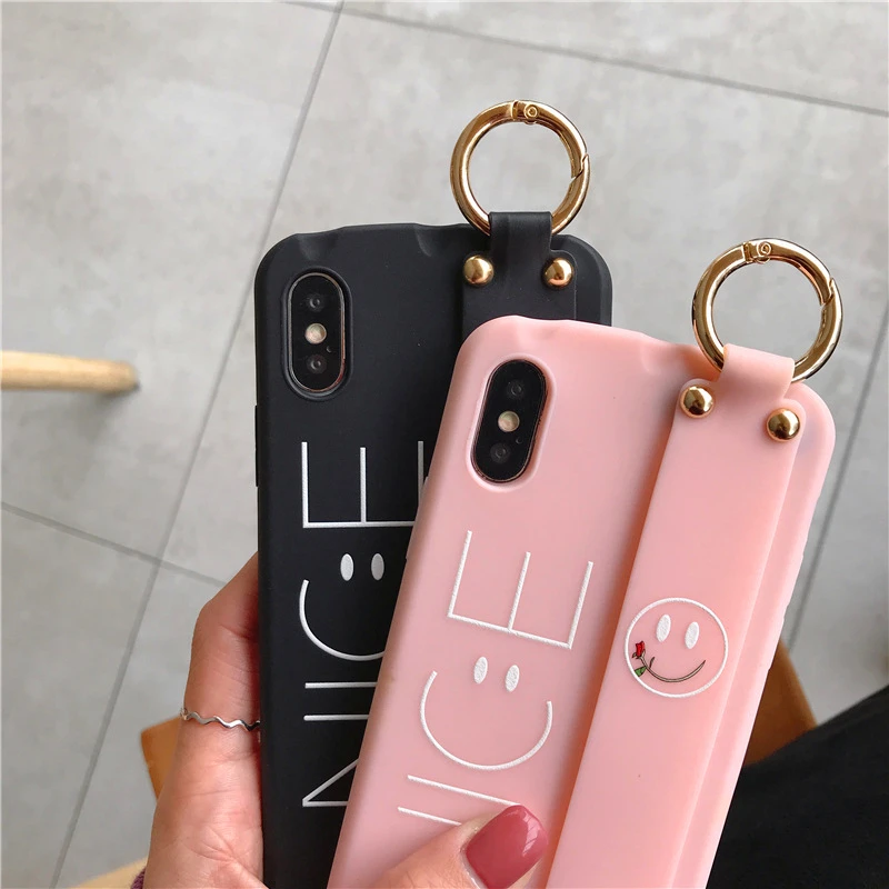 Простой английский алфавит смайлик чехол для iphone X XR XS Max браслет 8 7 6 6s Plus Силиконовые чехлы из