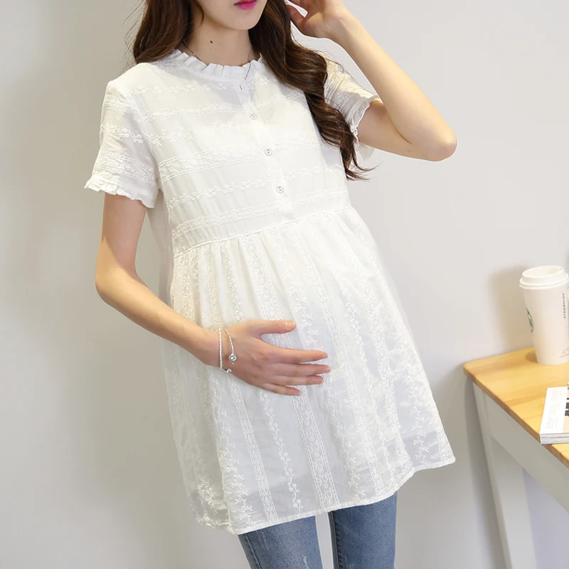 Блузки для грудного вскармливания кормления 100% хлопок топы беременных рубашки