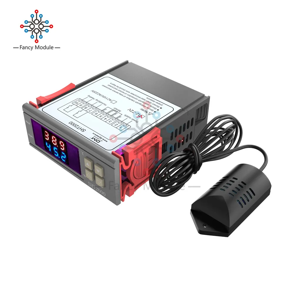 SHT2000 10A DC 12 72V широкий светодиодный цифровой термостат гигрометр термометр