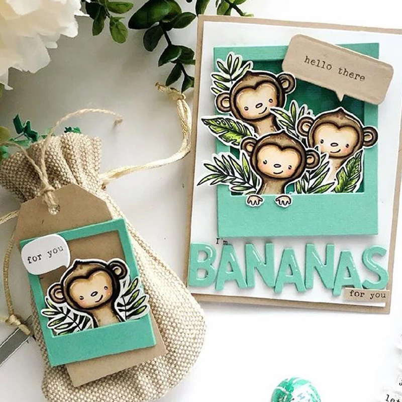 Набор прозрачных силиконовых штампов Jungle Friends Pals для скрапбукинга/фотоальбома с