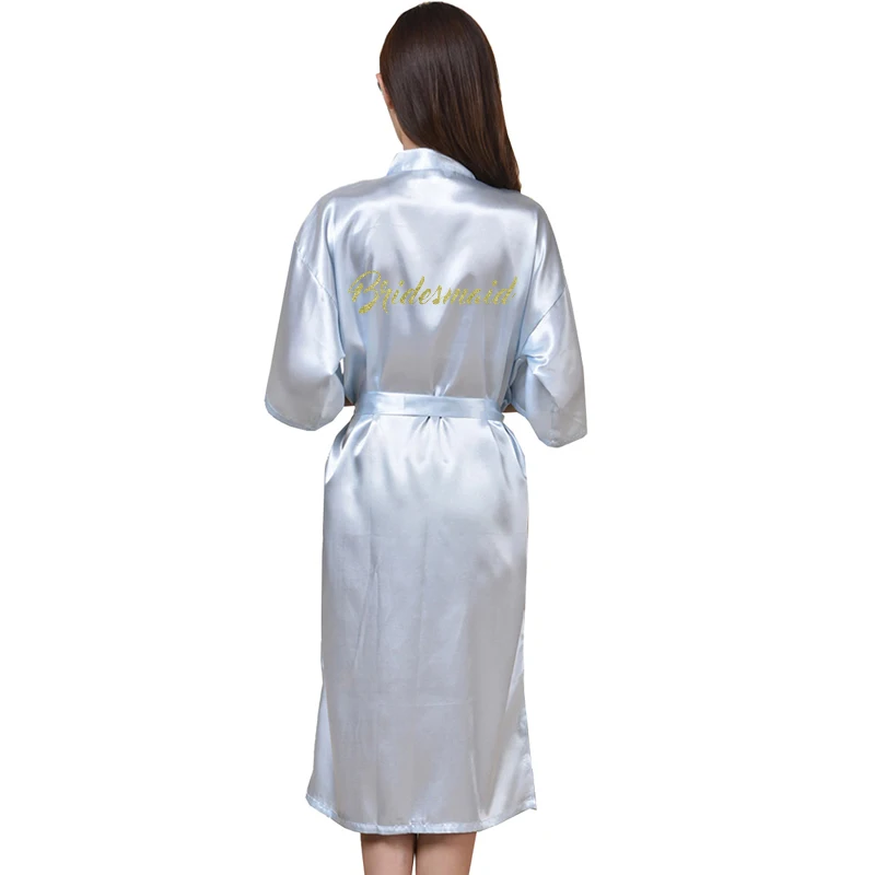 Lightblue Bridesmaid TJ02 женский халат с буквенным принтом для невесты, подружки невесты, вечерние халаты - Цвет: Lightblue Bridesmaid