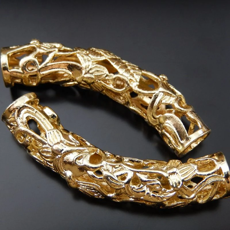 4 шт./лот винтажные подвески в форме трубки из сплава цинка и золота аксессуары