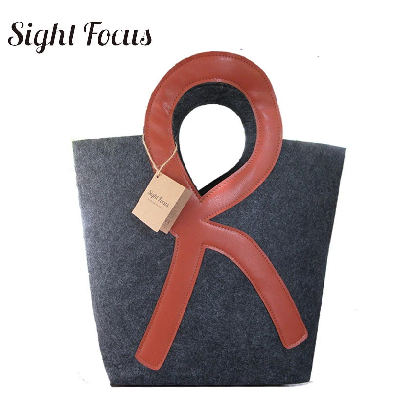 Сумка-тоут Sight Focus серая с открытым карманом вместительная мягкая складная