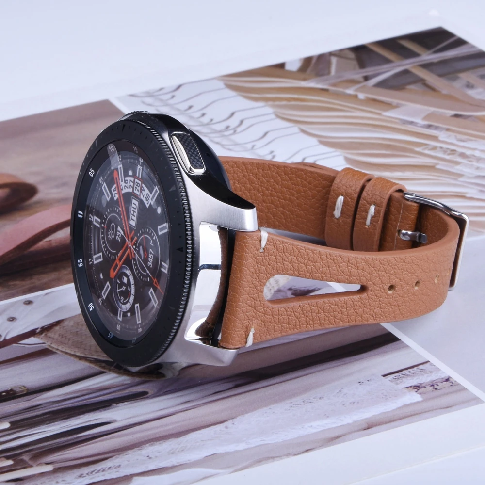 Кожаный ремешок для samsung Galaxy Watch 42 мм 46 мм, ремешок из натуральной кожи, сменный Браслет для Galaxy Watch Active Galaxy