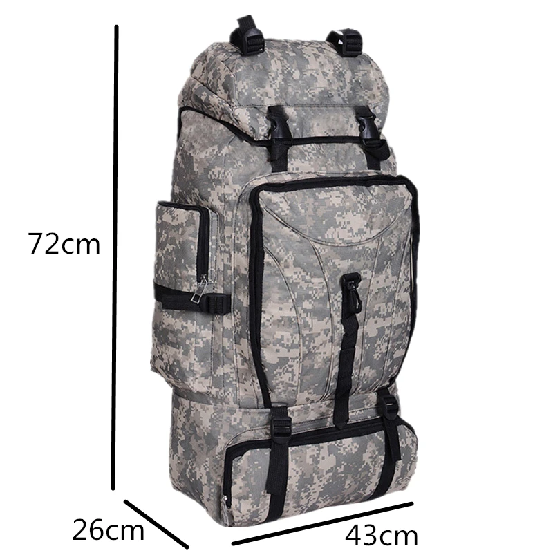 70L Waterproof Men Climbing Hiking Military Tactical Backpack Camping Mountaineering Outdoor Sport Army Rucksack Bag | Спорт и