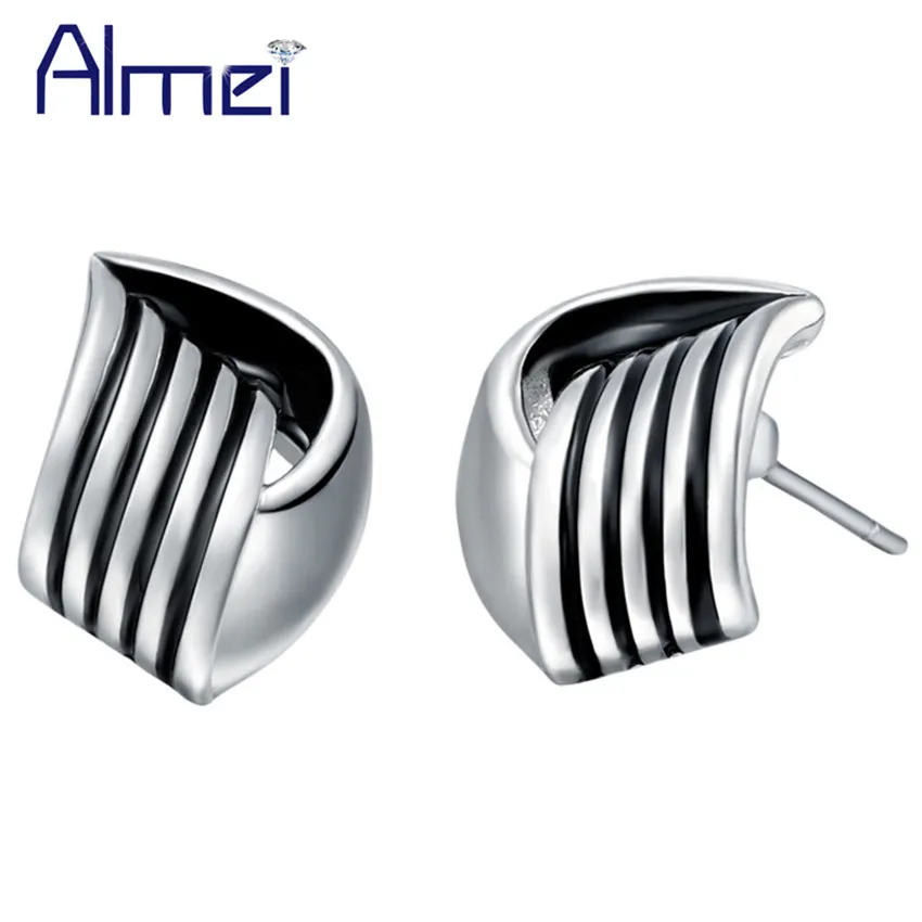 Almei скидка 15% модные корейские новые 2017 серьги гвоздики с кубическим цирконием