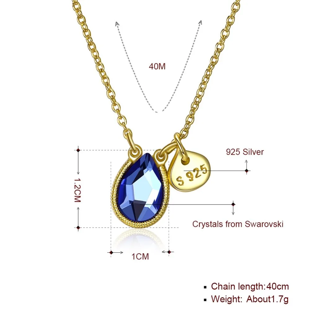 Ожерелье с кристаллами от Swarovski LEKANI ожерелье подвеской в форме капли из серебра 925