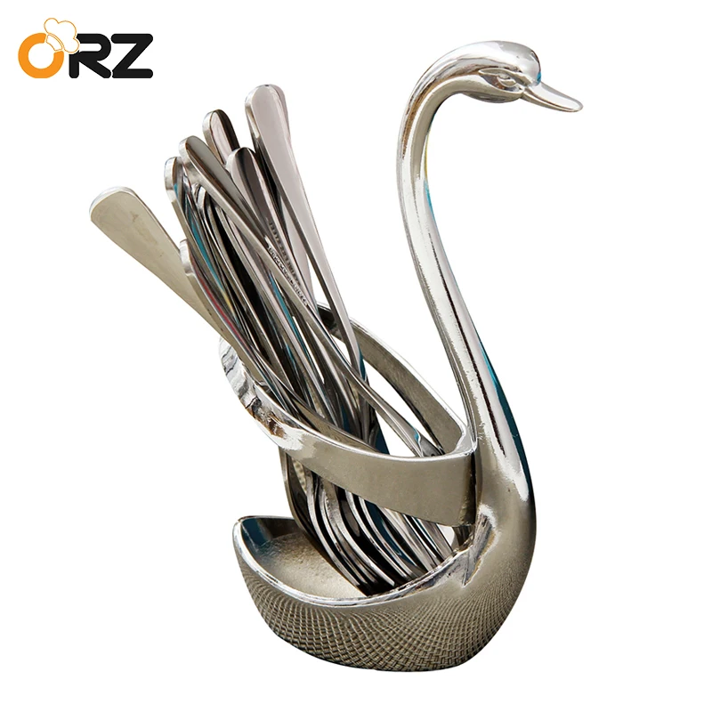 Набор посуды ORZ в виде лебедя комплект из 13 предметов нержавеющей стали для кофе