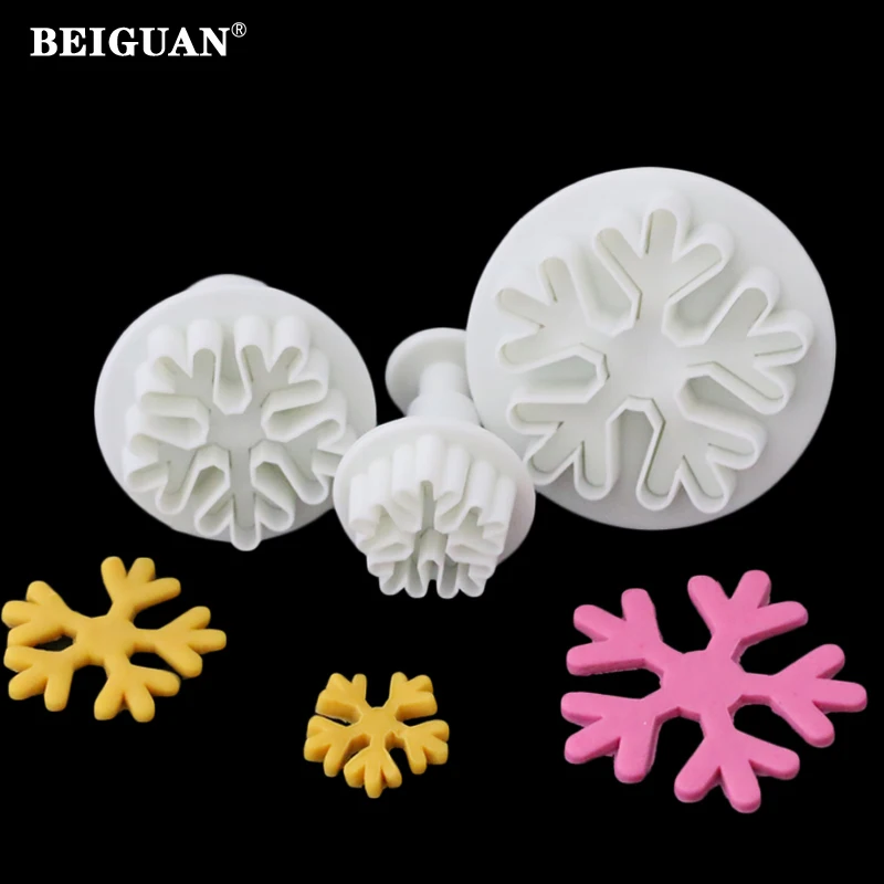 3 шт./компл. торт-Снежинка печенья помадка плунжера резак формы DIY украшения