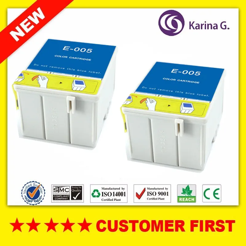 2PK совместимый картридж с цветными чернилами для T005 E-005 подходит Epson Stylus 900 900G 900N 980