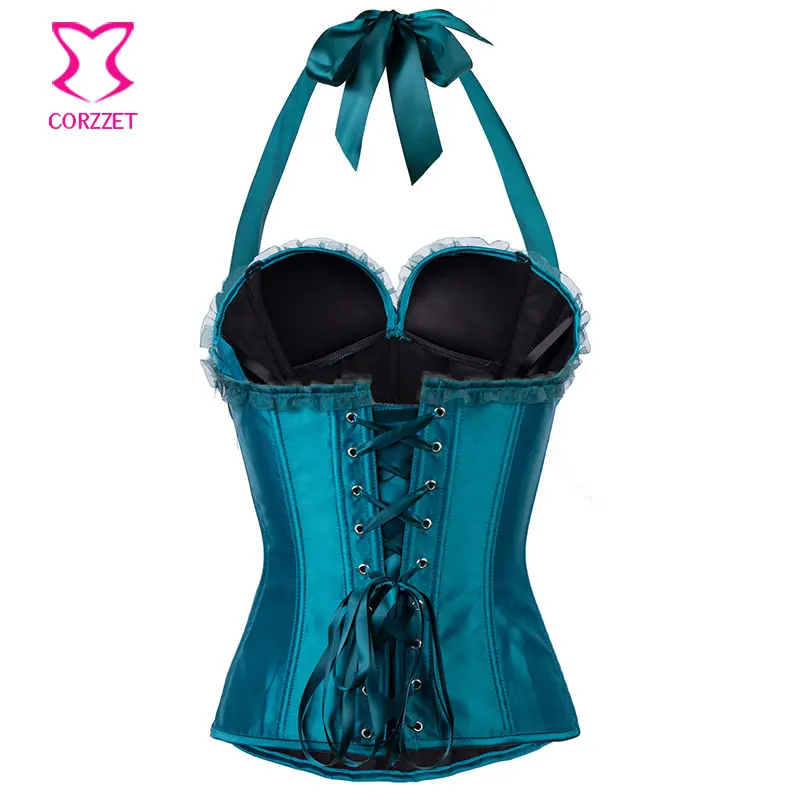 Женский атласный корсет с лямкой на шее размеры до 6XL|women corselet|corsets and bustierscorset plus |