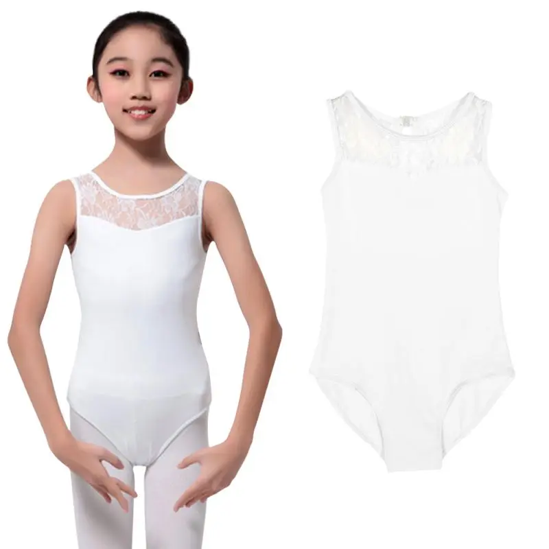 Cotton Lycra Lace Black Tank Dance Leotard With Open Back Girls Ballet Dancewear Ladies Costume Bodysuit Lady