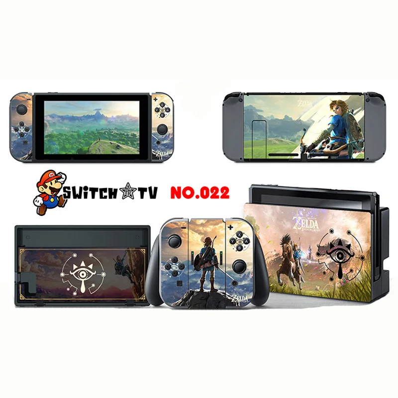 Виниловые наклейки для Pokemen/Zelda Decal Cover Набор для консольный переключатель Nintendo и Joy-Con Controlle - Цвет: 022