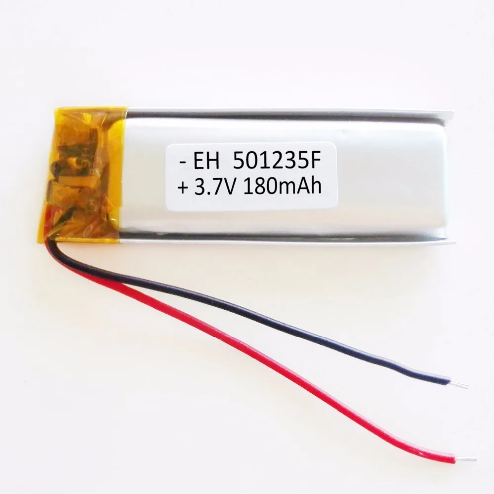 

Wholesale 10 pcs 3.7V 180 mAh 501235 Lithium Polymer LiPo Rechargeable Battery For Mp3 Mp4 PAD DVD DIY E-book bluetooth camera